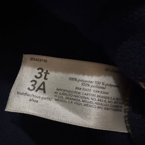 Carter’s Sherpa Pullover 3T Snap Collar Fleece Lined - Picture 4 of 4